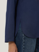 Dreamy Floral Boat Neck Top | Navy