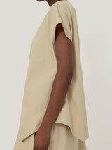 Cotton Mix Relaxed Tunic | Neutral