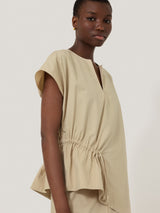 Cotton Mix Relaxed Tunic | Neutral