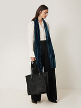 Plisse Velvet Scarf | Teal