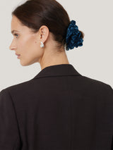 Plisse Velvet Scrunchie | Teal