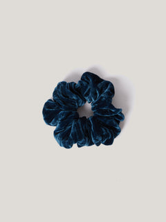 Plisse Velvet Scrunchie | Teal