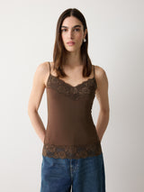 Modal Lace Vest | Brown