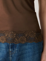 Modal Lace Vest | Brown