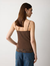 Modal Lace Vest | Brown