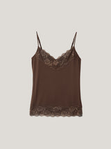 Modal Lace Vest | Brown