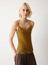 Modal Lace Vest | Golden Ochre