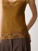 Modal Lace Vest | Golden Ochre