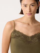 Modal Lace Vest | Light Chestnut