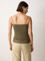 Modal Lace Vest | Light Chestnut
