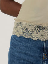 Modal Lace Vest | Ash Grey