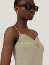 Modal Lace Vest | Ash Grey