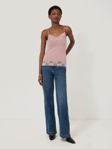 Modal Lace Vest | Haze Pink