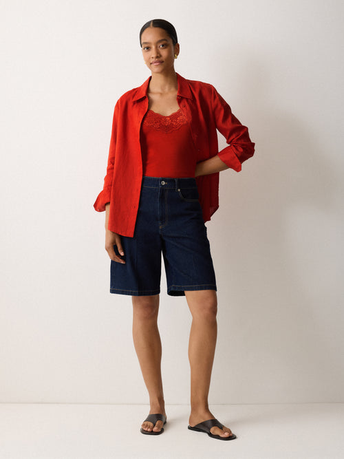 Modal Lace Vest | Cayenne