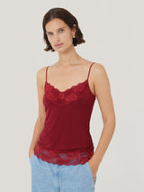 Modal Lace Vest | Cinema Red