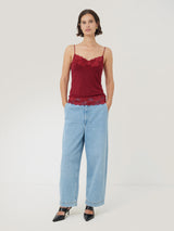 Modal Lace Vest | Cinema Red