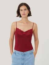 Modal Lace Vest | Cinema Red