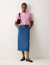 Short Sleeve Cardi Top | Pink