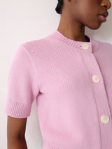 Short Sleeve Cardi Top | Pink