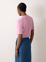 Short Sleeve Cardi Top | Pink