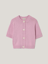 Short Sleeve Cardi Top | Pink