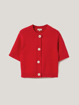 Short Sleeve Cardigan Top | Red