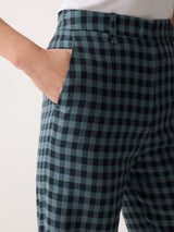 Dale Linen Check Trouser | Blue