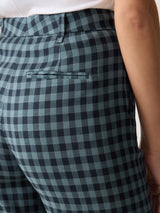 Dale Linen Check Trouser | Blue