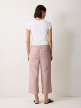 Mara Linen Checked Trouser | Pink