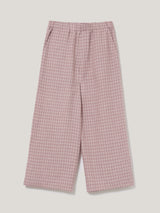 Mara Linen Checked Trouser | Pink