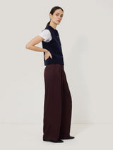 Satin Wide Leg Trouser | Oxblood