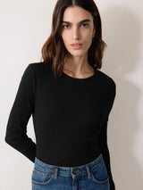 Long Sleeve Fine Cotton Baby Tee | Black