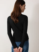 Long Sleeve Fine Cotton Baby Tee | Black