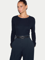 Long Sleeve Fine Cotton Baby T-shirt | Navy