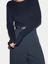 Long Sleeve Fine Cotton Baby T-shirt | Navy