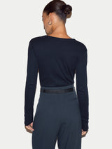 Long Sleeve Fine Cotton Baby T-shirt | Navy