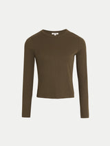 Long Sleeve Fine Cotton Baby T-shirt | Olive