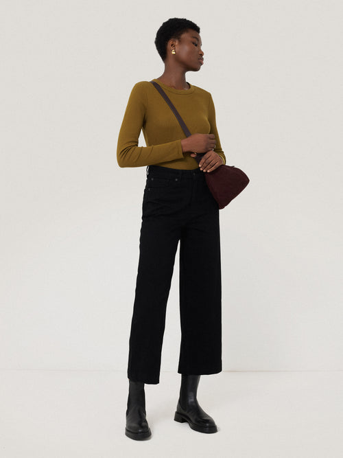 Long Sleeve Fine Cotton Baby Tee | Khaki