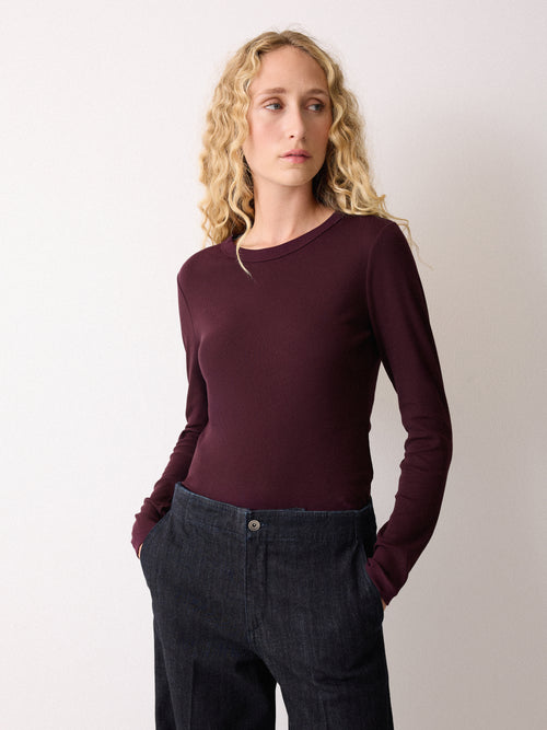 Long Sleeve Fine Cotton Baby Tee | Purple