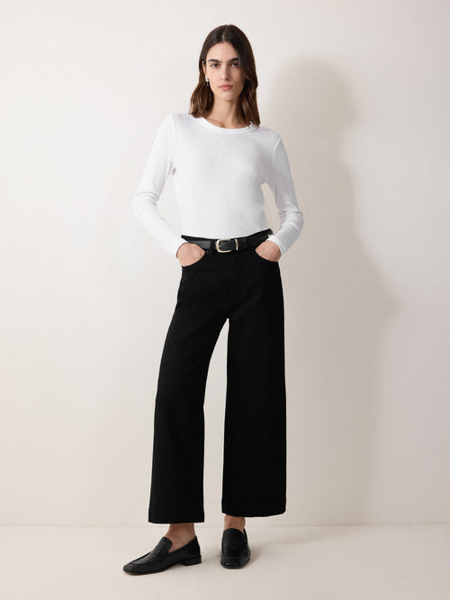 Long Sleeve Fine Cotton Baby Tee | White