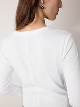 Long Sleeve Fine Cotton Baby Tee | White