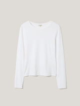 Long Sleeve Fine Cotton Baby Tee | White