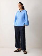 Twist Cotton Top | Blue