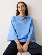 Twist Cotton Top | Blue