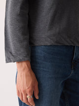 Linen Cotton Twist Hem Jumper | Grey