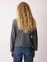 Linen Cotton Twist Hem Jumper | Grey