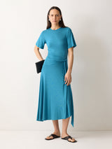 Side Tie Asymmetric Dress | Blue