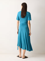 Side Tie Asymmetric Dress | Blue