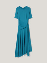 Side Tie Asymmetric Dress | Blue