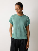 Linen Drape Sleeve Top | Green